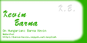 kevin barna business card